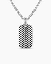 Chevron Tag in Sterling Silver, 27mm